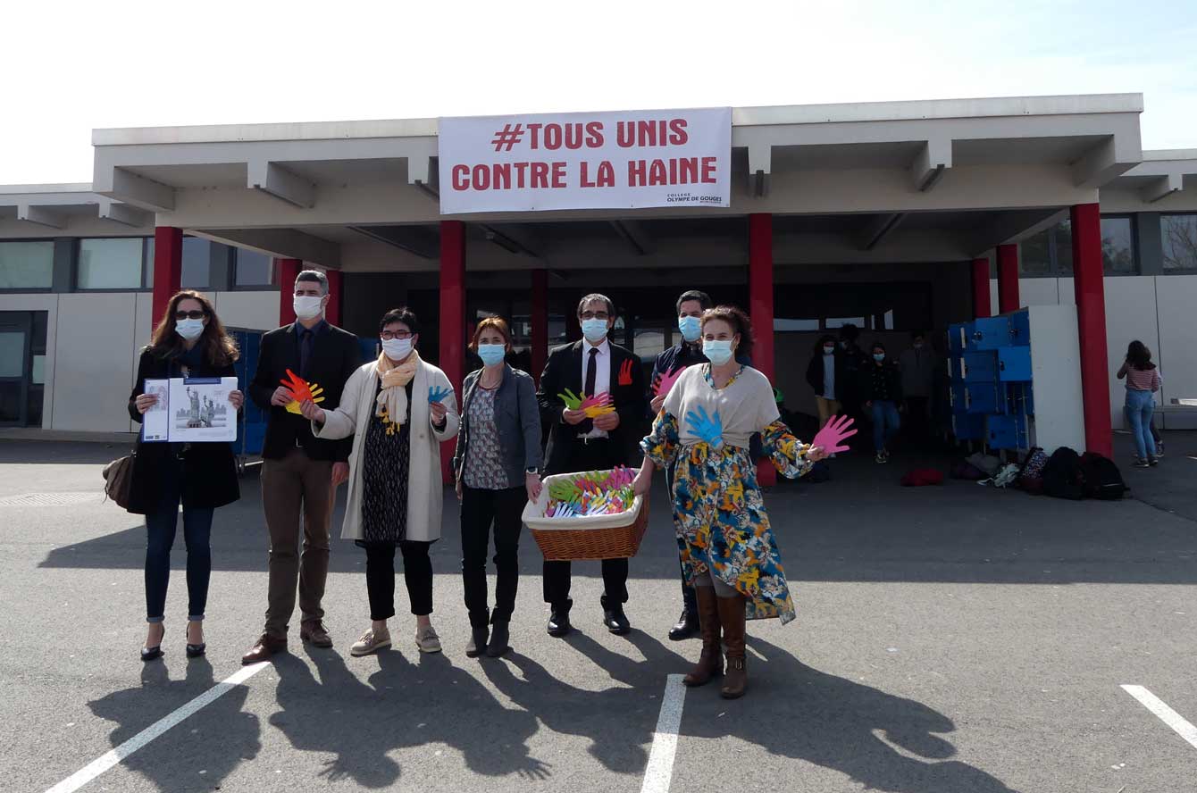 Visite collège O de Gouges semaine contre le racisme