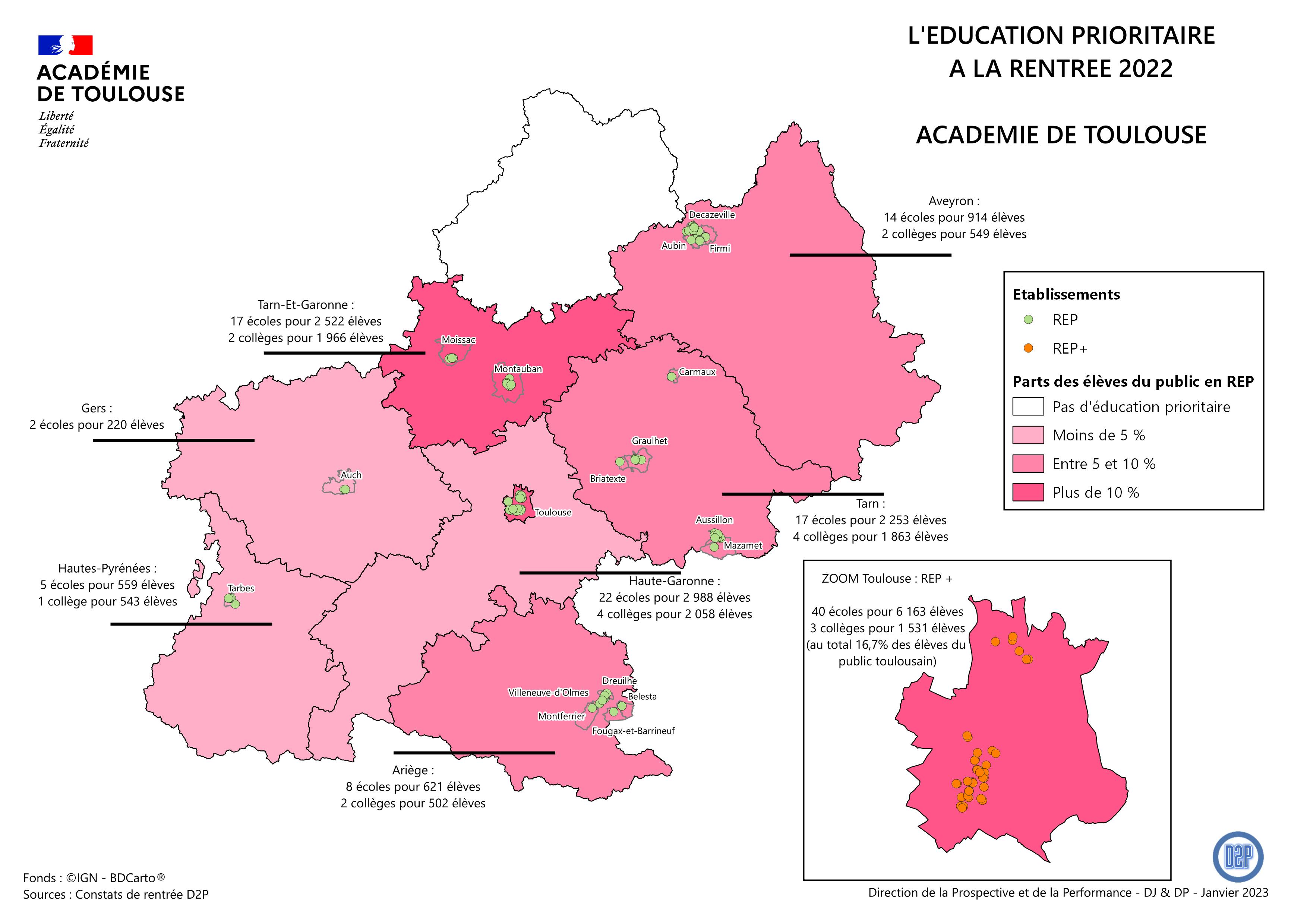 D2P - EducationPrioritaire_CarteAcadémique Rentrée2022