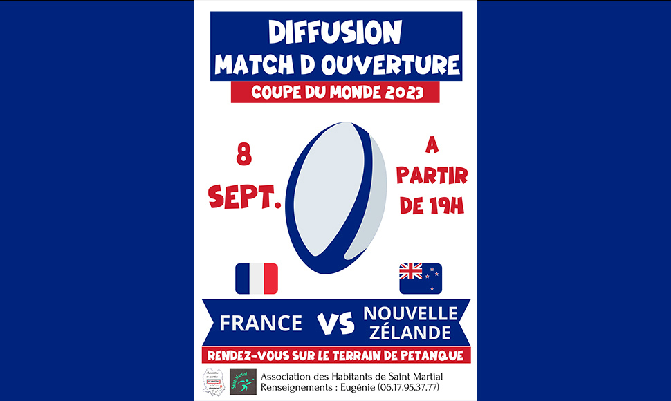 Diffusion du match d'ouverture de la Coupe du Monde de Rugby