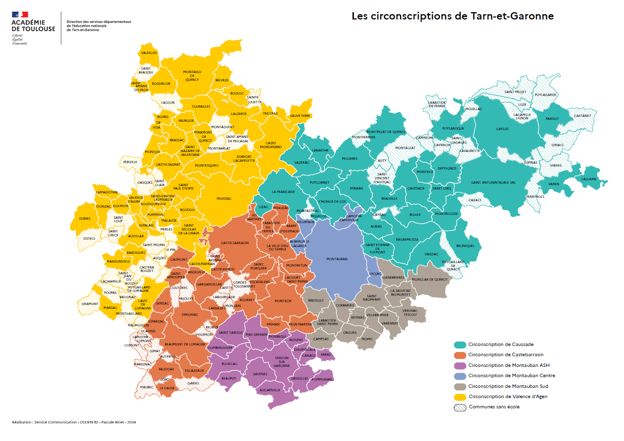 Carte des circonscriptions du Tarn-et-Garonne