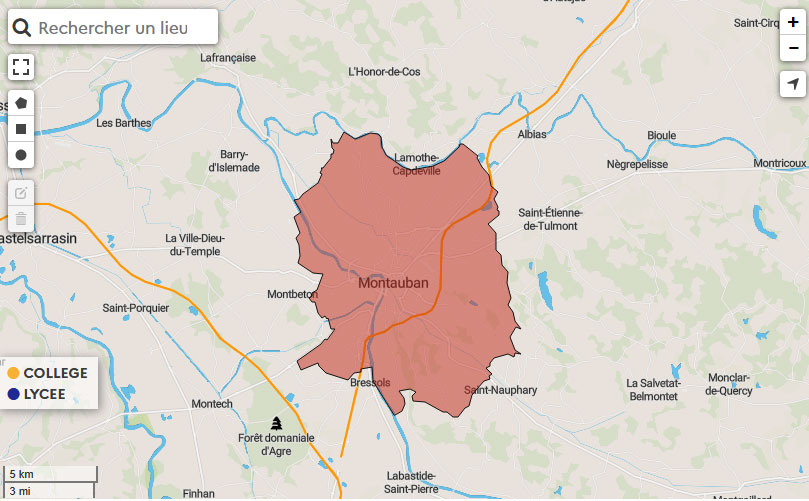 Carte scolaire Tarn-et-Garonne