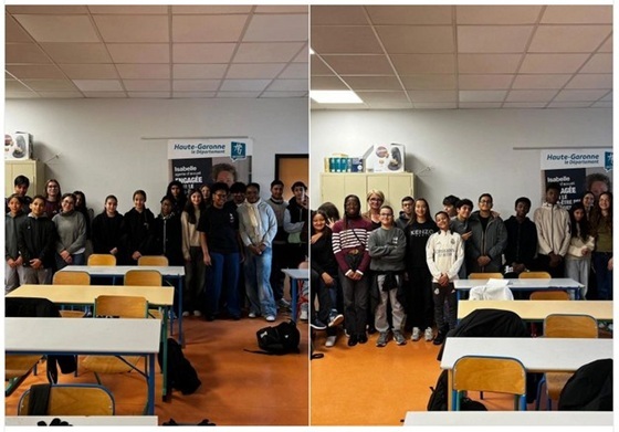 Les étudiants ambassadeurs présentent la Cordée "DISPO" au collège George Sand de Toulouse