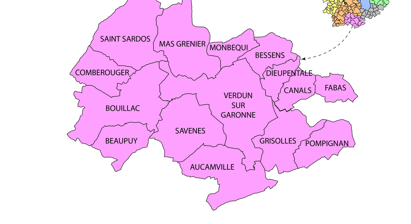 Carte des circonscriptions de Montauban ASH
