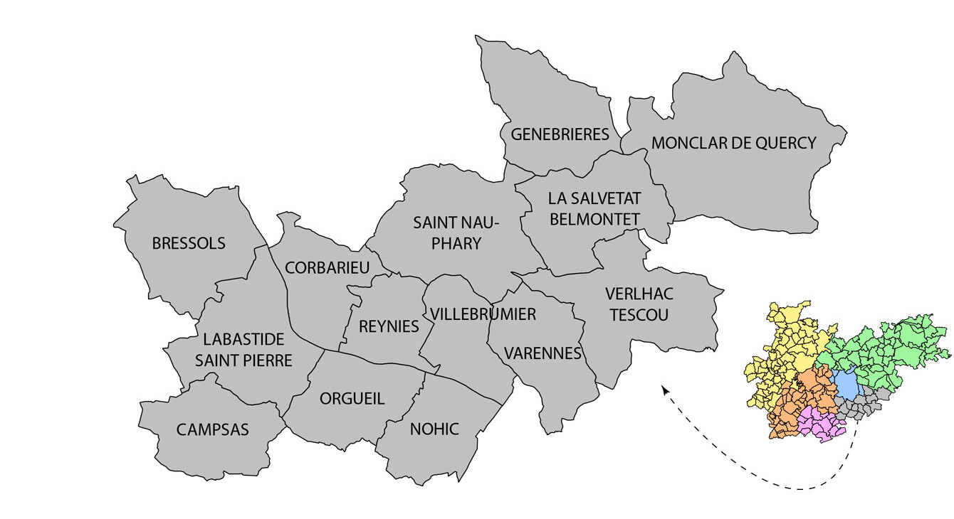 carte de la circonscription de Montauban sud
